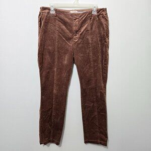 Anthropologie Womens Copper Velvet Essential Slim Pant Sz 14 Ankle Boho Festival